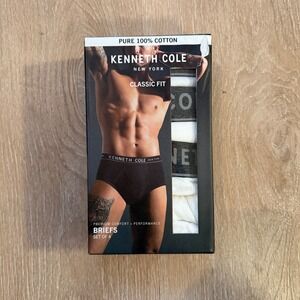 MEN'S "KENNETH COLE COTTON CLASSIC FIT BRIEFS‎ 4 PACK" White Mens Size XL